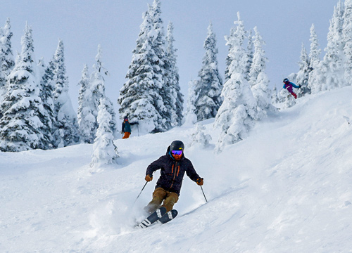 Skiers at Whitefish Mountain Resort